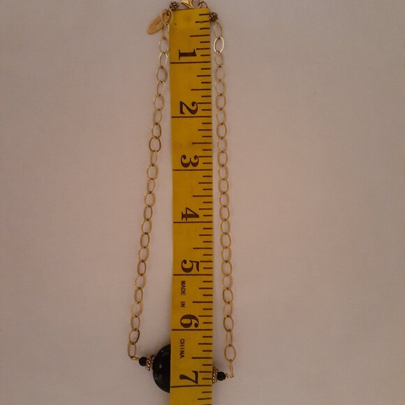 Vannesa Tosoni Plated Silver with Black Stone Necklace - Picture 8 of 10